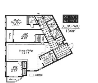 ビバリーホームズ広尾【4階】の間取り