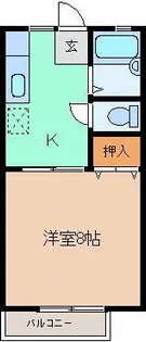 パナハイツくすの木 B【2階】の間取り