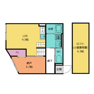 スマイシアApartment西條町【1階】の間取り
