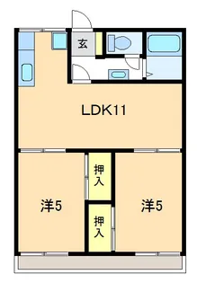 ハイツリバーB【1階】の間取り