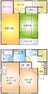 栃木県佐野市植野町【一戸建】の間取り