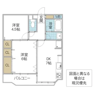 ピアステージ勝田【1階】の間取り