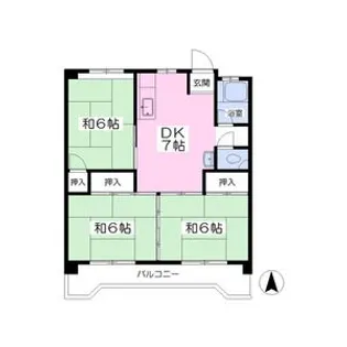永井川ハイツ【4階】の間取り