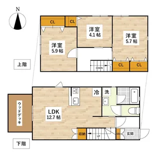 フォレストヴィラ中屋敷【1階】の間取り