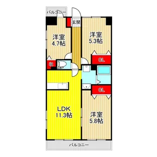 埼玉県川口市東川口3【マンション】の間取り