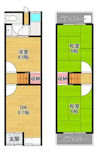 大阪府枚方市小倉町【一戸建】の間取り