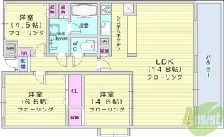 ロイヤルパレス長町南2【3階】の間取り