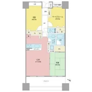 新潟県新潟市中央区南出来島1【マンション】の間取り