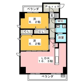 リンパクマンション【8階】の間取り