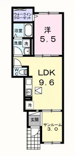 1LDKの間取り画像