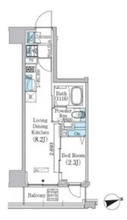 東京都中野区東中野1【マンション】の間取り