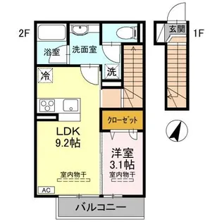 グリーンリーフ【2階】の間取り