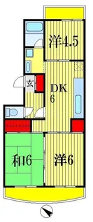 市川クローバーハイツ福田【2階】の間取り