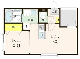 ソレイユ東海通【1階】の間取り