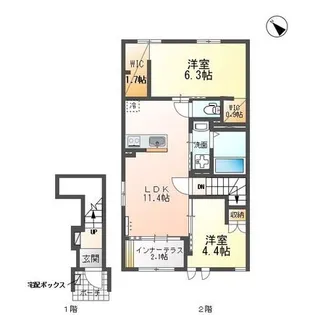 滋賀県彦根市東沼波町【アパート】の間取り