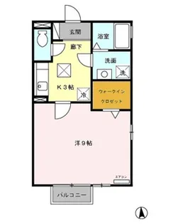 ウエストベル【1階】の間取り