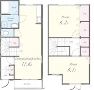 大阪府四條畷市岡山1【アパート】の間取り