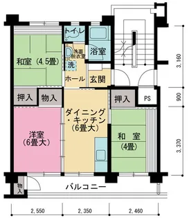 UR徳力【5階】の間取り