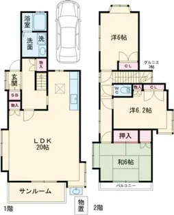 東京都西多摩郡瑞穂町箱根ケ崎東松原【一戸建】の間取り