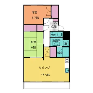 ラヴィーヌ新西方【2階】の間取り