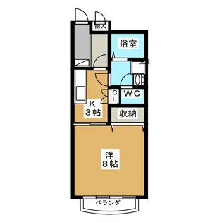 レジデンスヤマシチD【1階】の間取り