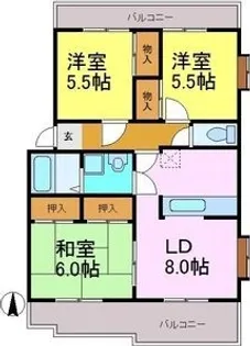 愛知県名古屋市守山区白山3【マンション】の間取り