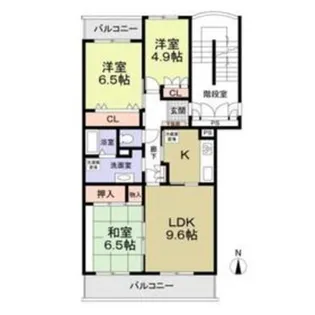 テレパレス中村南 1号棟・2号棟【2階】の間取り