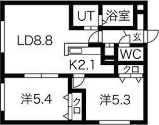 CASA稲穂【1階】の間取り