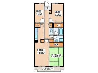 ア-バンスティ茅ヶ崎【3階】の間取り