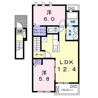 ソレイユI(北子安)【2階】の間取り