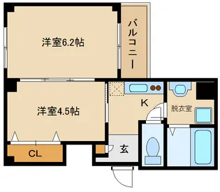 フォンテーヌ藤井寺【1階】の間取り