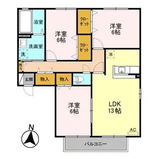 セジュールUESAWA F【2階】の間取り