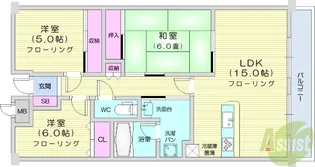 マジェスティックマンション多賀城【4階】の間取り