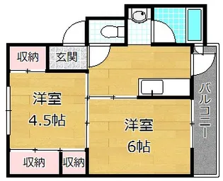 ビレッジハウス招提【2階】の間取り