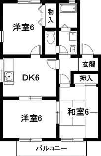 ハイカムール茶臼山【1階】の間取り