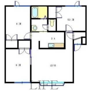 ユニゾン月寒東F【1階】の間取り