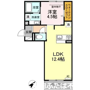 Kスタイル清水【1階】の間取り