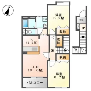 アシューレ【2階】の間取り