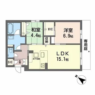 シャーメゾン 新屋敷 Premium A【1階】の間取り