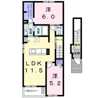 エスポワールII【2階】の間取り