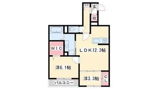 メゾンドソルテ B棟【1階】の間取り