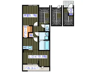 ラ・トゥール広瀬川II【3階】の間取り