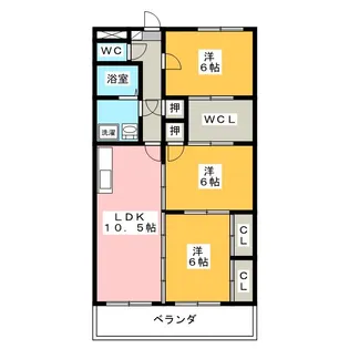 ルミエール・モリ B【3階】の間取り