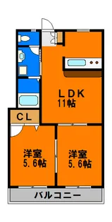 グローバルワタナベ【2階】の間取り