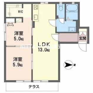 ハイツハーモニー【1階】の間取り