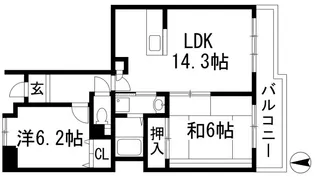 アルビス寺本16号棟【6階】の間取り