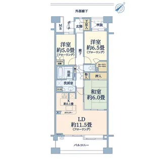 パーク・アベニュー八乙女ガーデンステージ【5階】の間取り