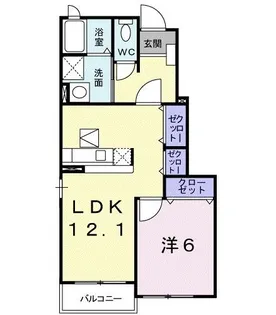 ポム ドゥ ファム【1階】の間取り
