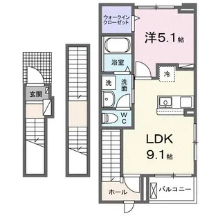 エスペランサ 俊【3階】の間取り