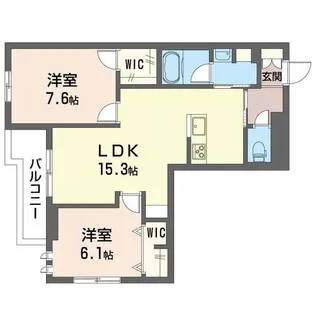 ボヌール新都心【2階】の間取り